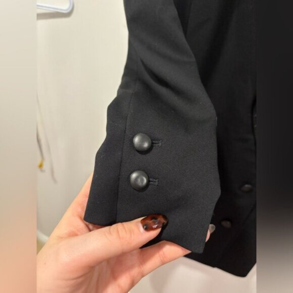 The Kooples Leather Trimmed Tuxedo Dress - Picture 5 of 15